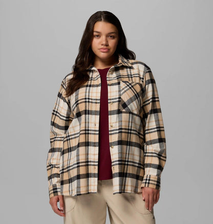 Women's Calico Basin Flannel Long Sleeve Shirt - Plus Size