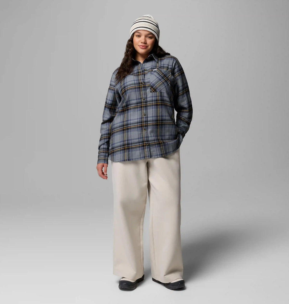 Women's Calico Basin Flannel Long Sleeve Shirt - Plus Size