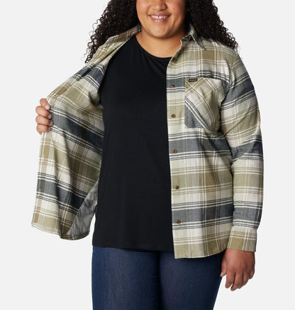 Women's Calico Basin Flannel Long Sleeve Shirt - Plus Size
