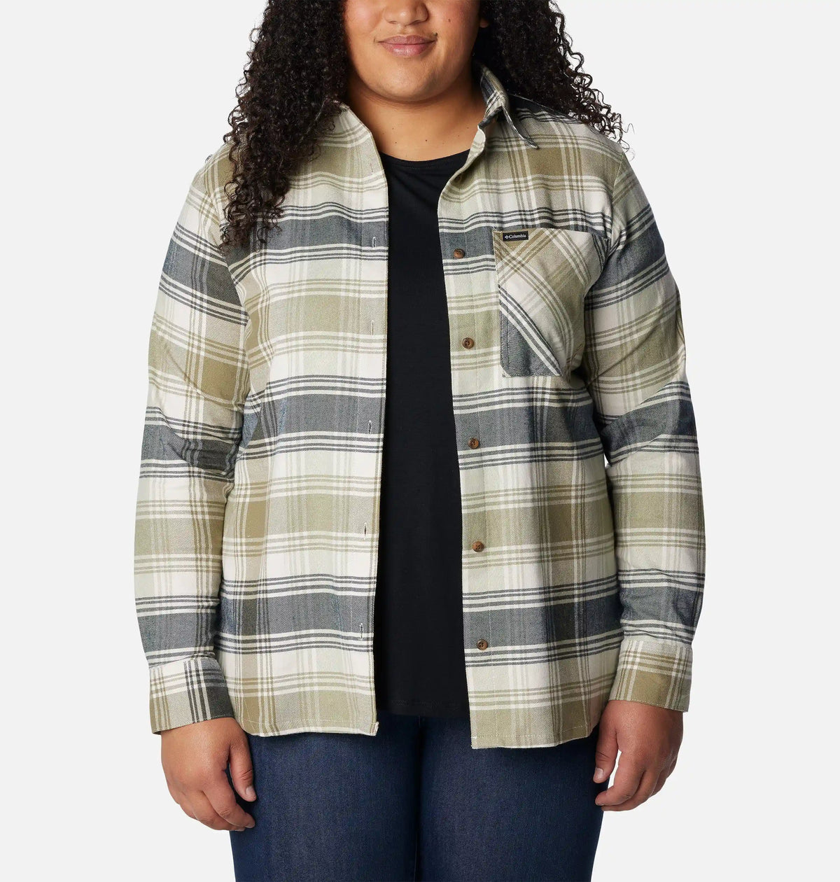Women's Calico Basin Flannel Long Sleeve Shirt - Plus Size