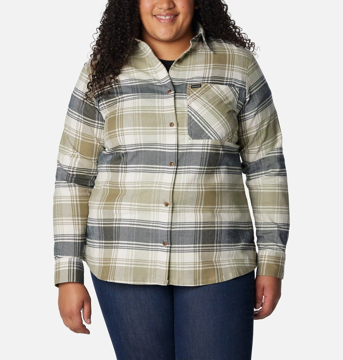 Women's Calico Basin Flannel Long Sleeve Shirt - Plus Size