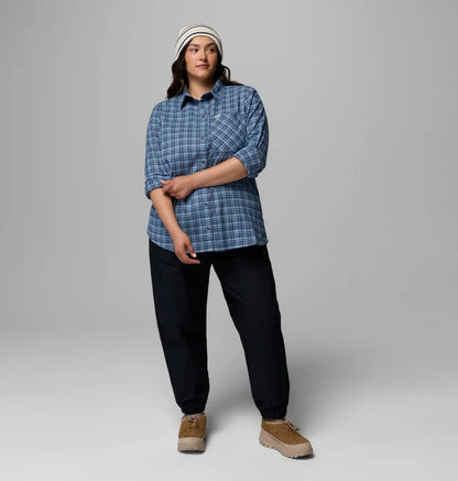 Women's Calico Basin Flannel Long Sleeve Shirt - Plus Size