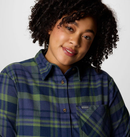 Women's Calico Basin Flannel Long Sleeve Shirt - Plus Size