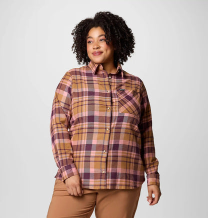 Women's Calico Basin Flannel Long Sleeve Shirt - Plus Size