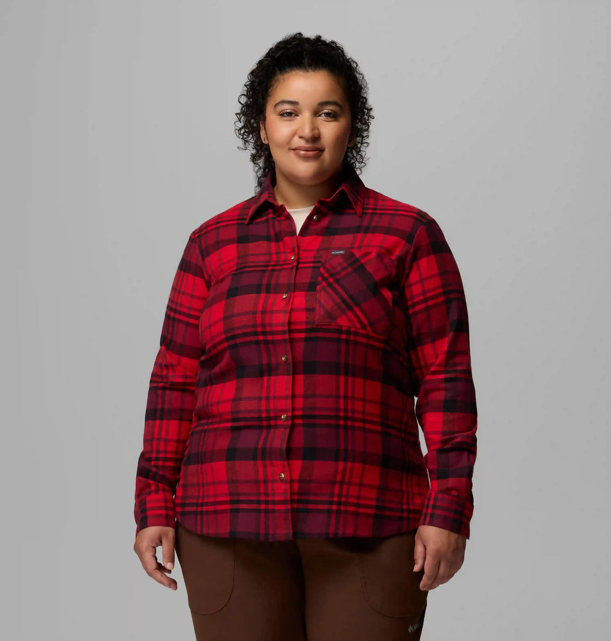 Women's Calico Basin Flannel Long Sleeve Shirt - Plus Size