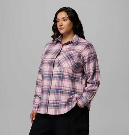 Women's Calico Basin Flannel Long Sleeve Shirt - Plus Size