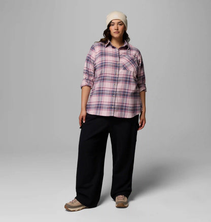 Women's Calico Basin Flannel Long Sleeve Shirt - Plus Size
