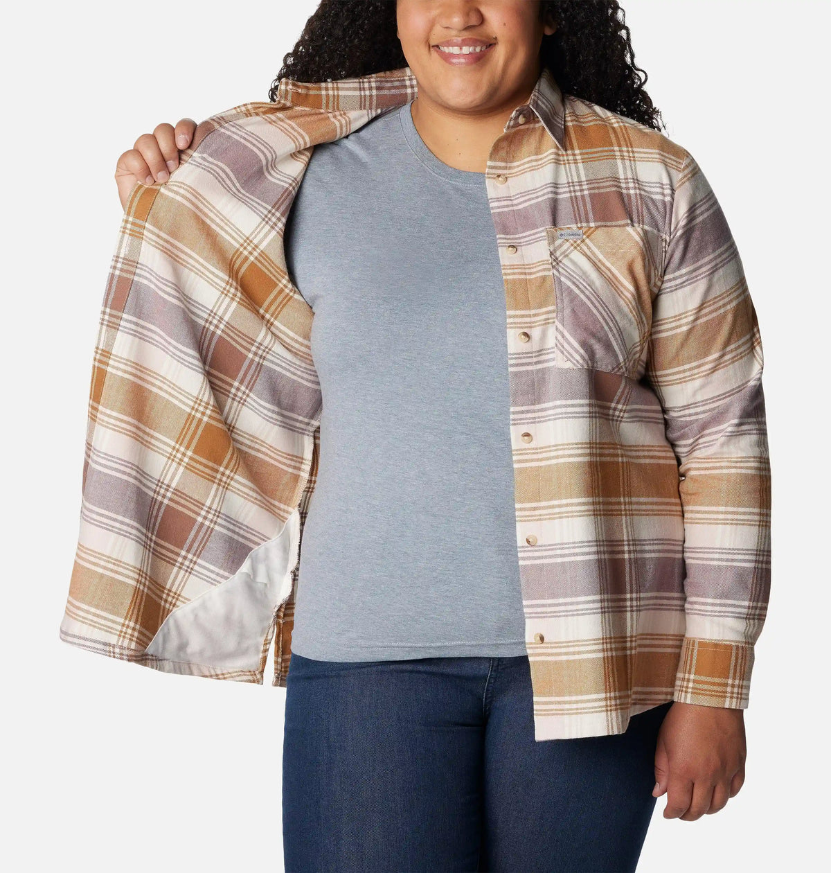 Women's Calico Basin Flannel Long Sleeve Shirt - Plus Size