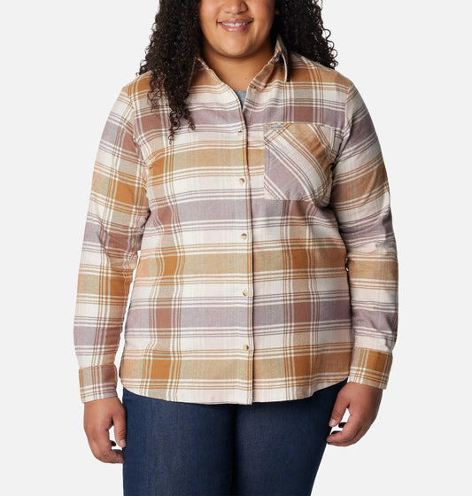 Women's Calico Basin Flannel Long Sleeve Shirt - Plus Size