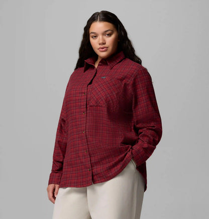 Women's Calico Basin Flannel Long Sleeve Shirt - Plus Size