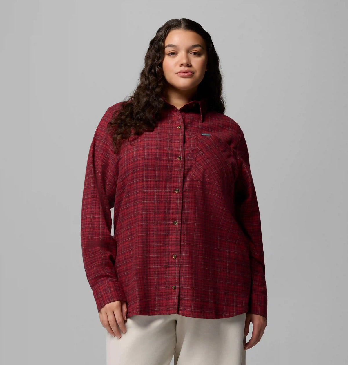 Women's Calico Basin Flannel Long Sleeve Shirt - Plus Size