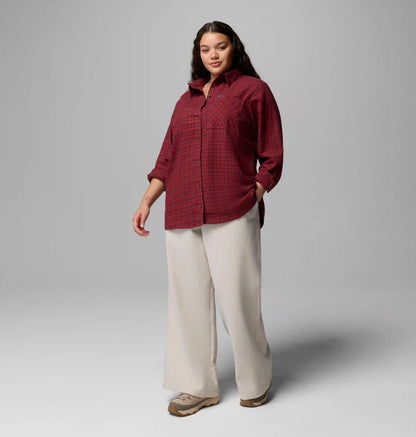 Women's Calico Basin Flannel Long Sleeve Shirt - Plus Size