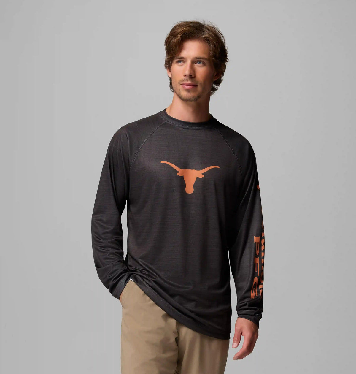 Men's Collegiate PFG Terminal Tackle Heather Long Sleeve Shirt - Texas