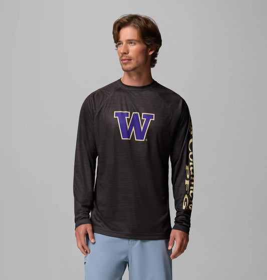 Men's Collegiate PFG Terminal Tackle Heather Long Sleeve Shirt - Washington