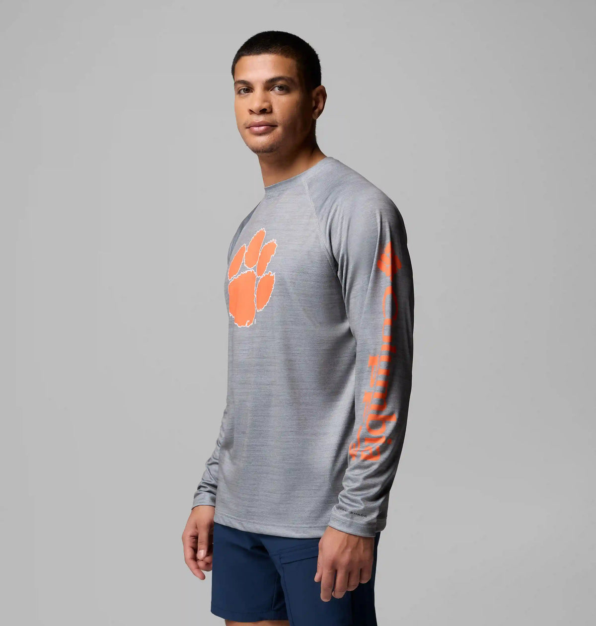 Men's Collegiate PFG Terminal Tackle Heather Long Sleeve Shirt - Clemson