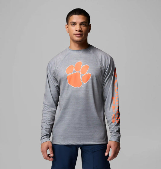 Men's Collegiate PFG Terminal Tackle Heather Long Sleeve Shirt - Clemson