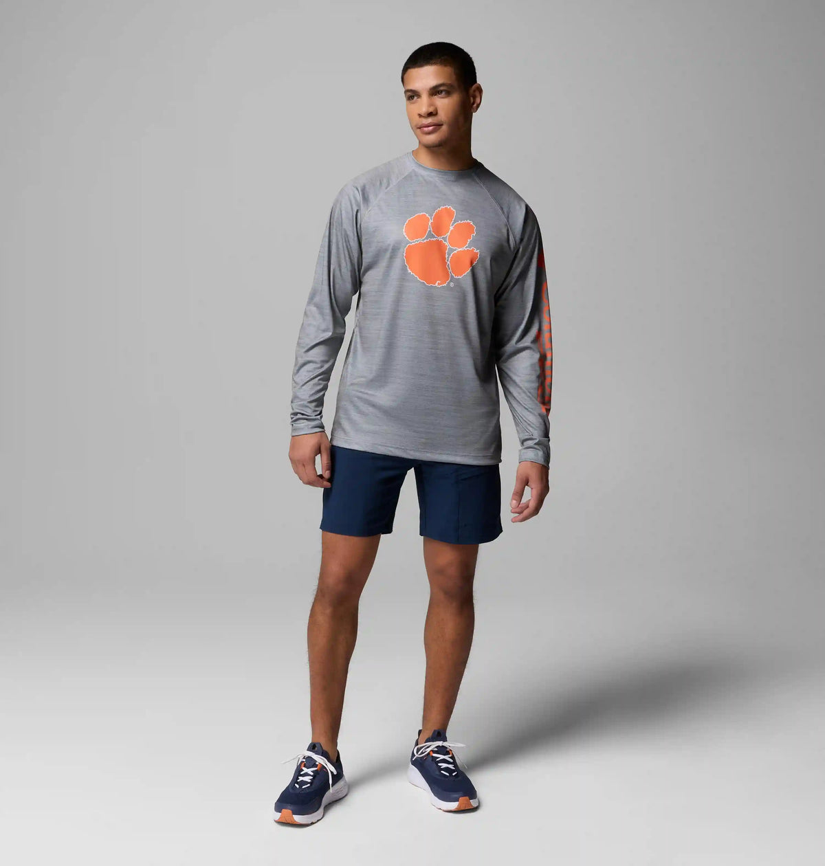 Men's Collegiate PFG Terminal Tackle Heather Long Sleeve Shirt - Clemson