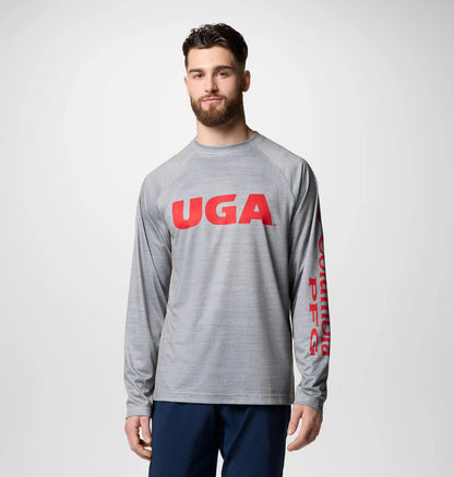 Men's Collegiate PFG Terminal Tackle Heather Long Sleeve Shirt - Georgia