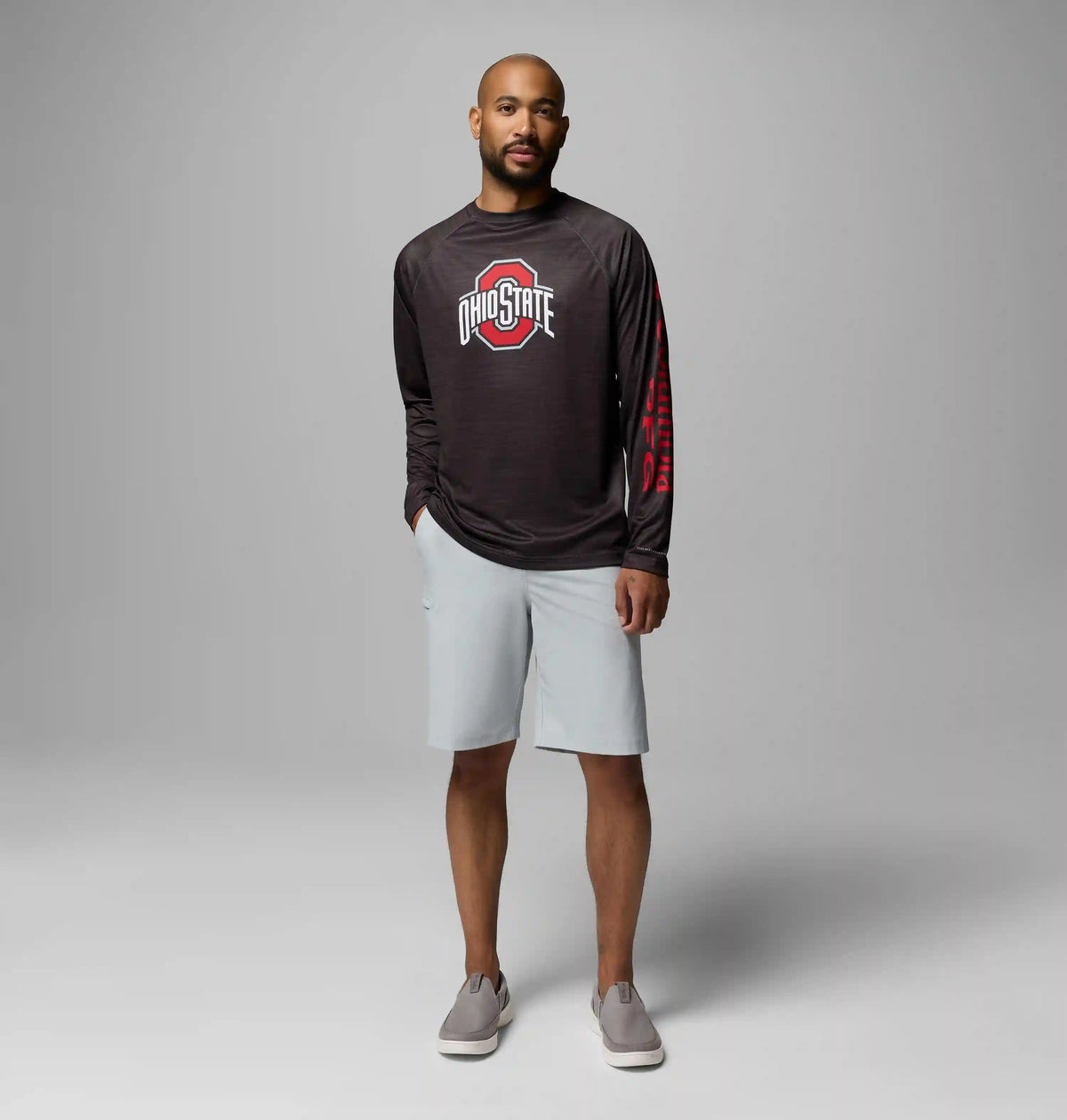 Men's Collegiate PFG Terminal Tackle Heather Long Sleeve Shirt - Ohio State