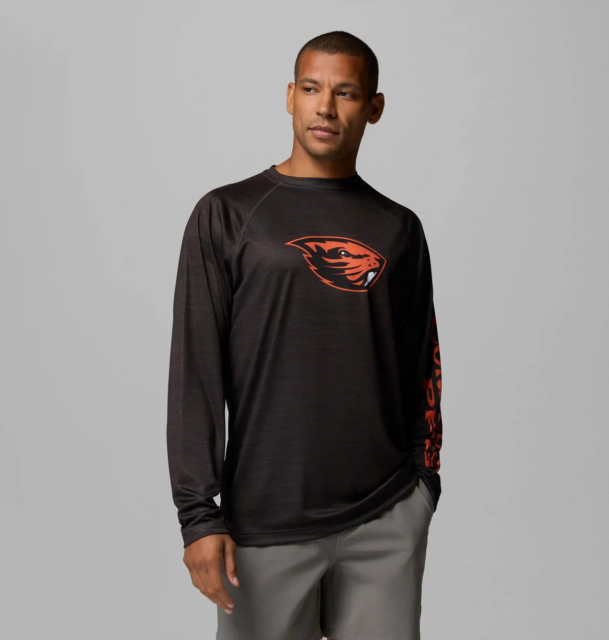 Men's Collegiate PFG Terminal Tackle Heather Long Sleeve Shirt - Oregon State