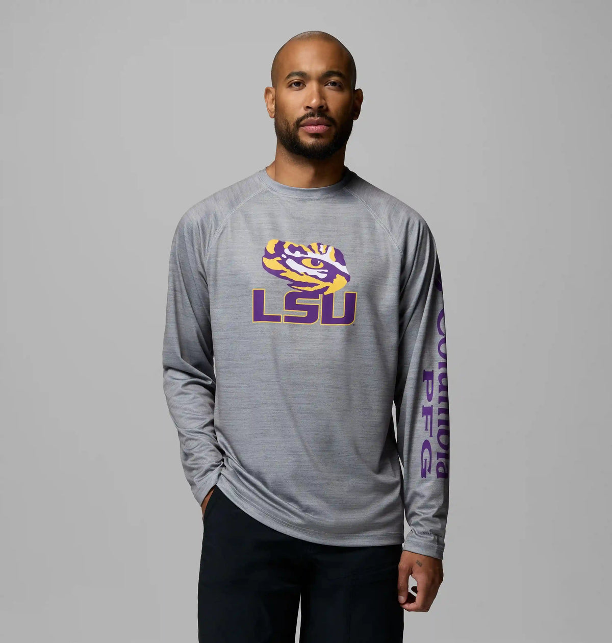 Men's Collegiate PFG Terminal Tackle Heather Long Sleeve Shirt - LSU