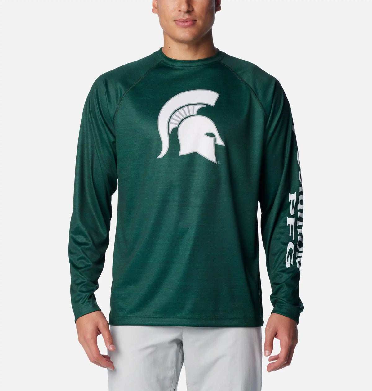 Men's Collegiate PFG Terminal Tackle Heather Long Sleeve Shirt - Michigan State