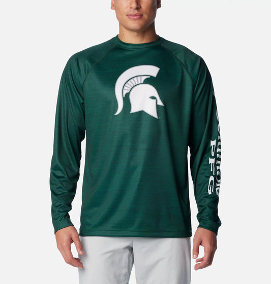 Men's Collegiate PFG Terminal Tackle Heather Long Sleeve Shirt - Michigan State