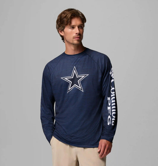 Men's PFG Terminal Tackle Heather Long Sleeve Shirt - Dallas
