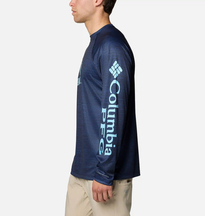 Men's Collegiate PFG Terminal Tackle Heather Long Sleeve Shirt - North Carolina
