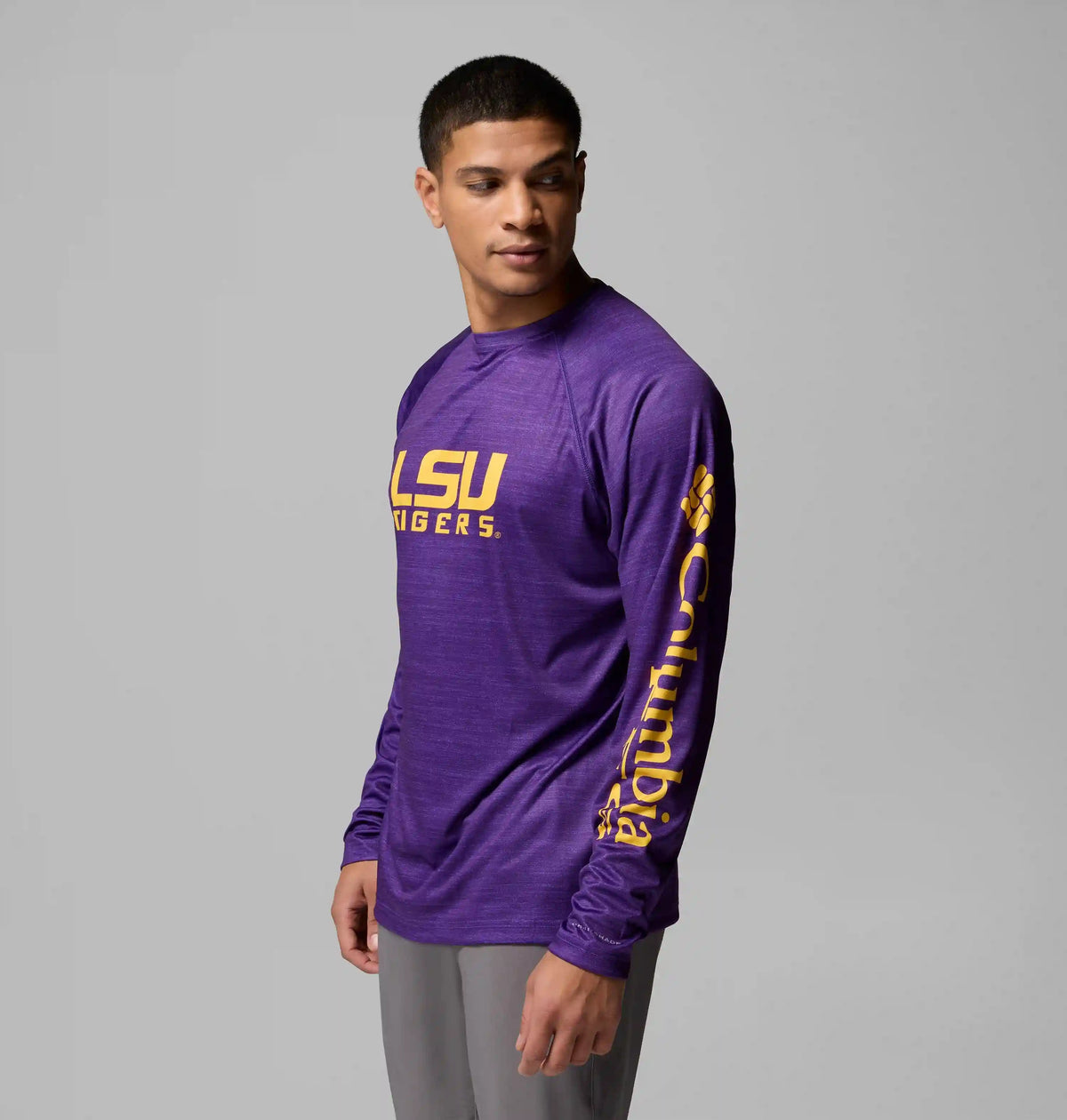 Men's Collegiate PFG Terminal Tackle Heather Long Sleeve Shirt - LSU