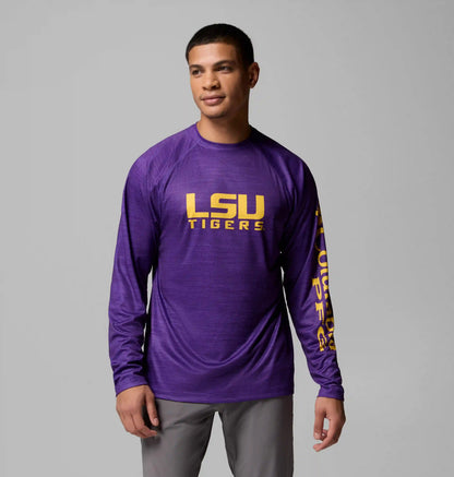 Men's Collegiate PFG Terminal Tackle Heather Long Sleeve Shirt - LSU
