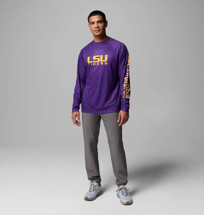 Men's Collegiate PFG Terminal Tackle Heather Long Sleeve Shirt - LSU