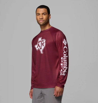 Men's Collegiate PFG Terminal Tackle Heather Long Sleeve Shirt - Texas A&M