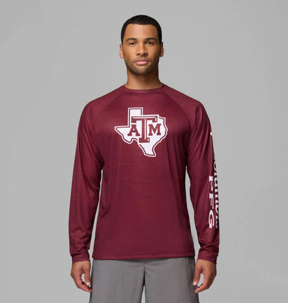 Men's Collegiate PFG Terminal Tackle Heather Long Sleeve Shirt - Texas A&M