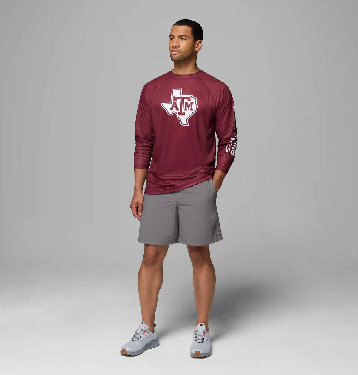 Men's Collegiate PFG Terminal Tackle Heather Long Sleeve Shirt - Texas A&M