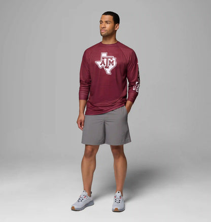 Men's Collegiate PFG Terminal Tackle Heather Long Sleeve Shirt - Texas A&M