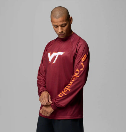 Men's Collegiate PFG Terminal Tackle Heather Long Sleeve Shirt - Virginia Tech