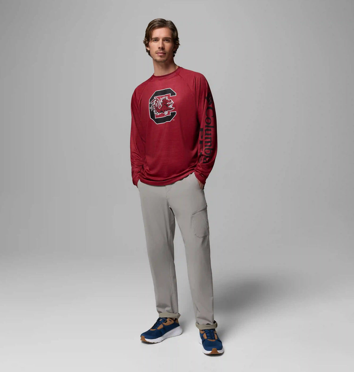 Men's Collegiate PFG Terminal Tackle Heather Long Sleeve Shirt - South Carolina