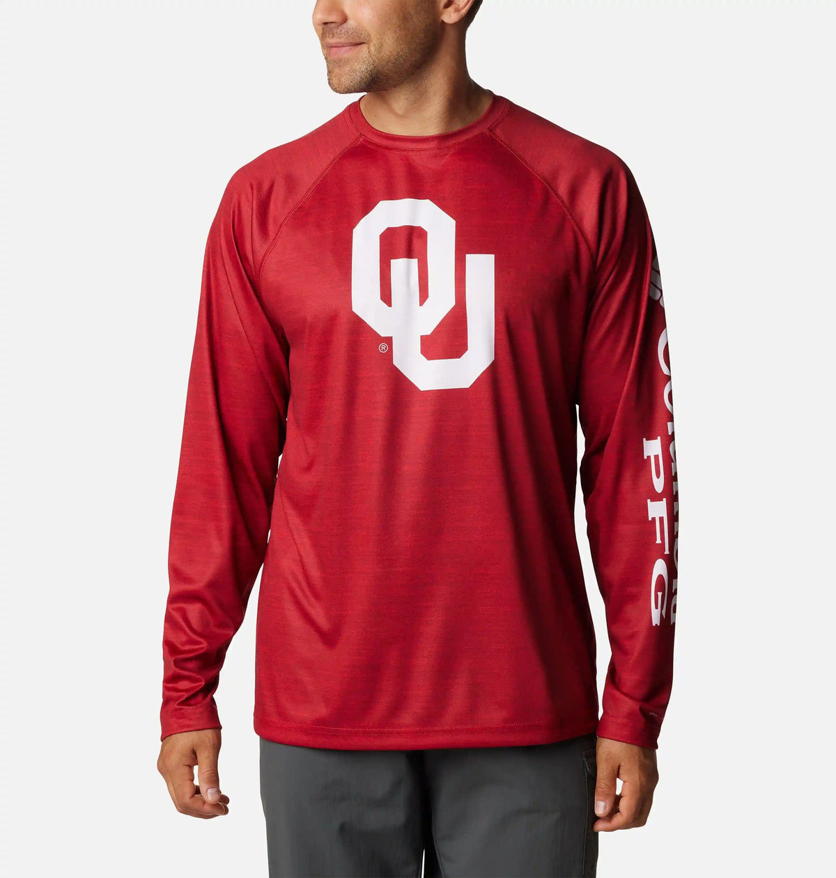 Men's Collegiate PFG Terminal Tackle Heather Long Sleeve Shirt - Oklahoma