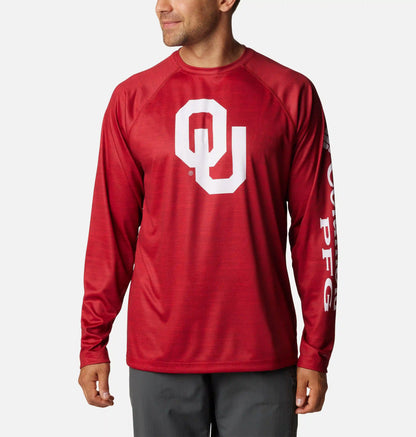 Men's Collegiate PFG Terminal Tackle Heather Long Sleeve Shirt - Oklahoma