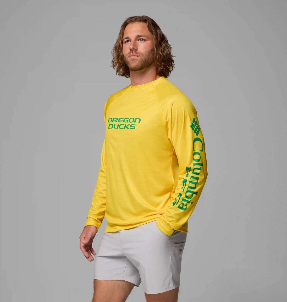 Men's Collegiate PFG Terminal Tackle Heather Long Sleeve Shirt - Oregon