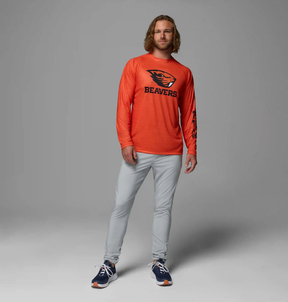 Men's Collegiate PFG Terminal Tackle Heather Long Sleeve Shirt - Oregon State