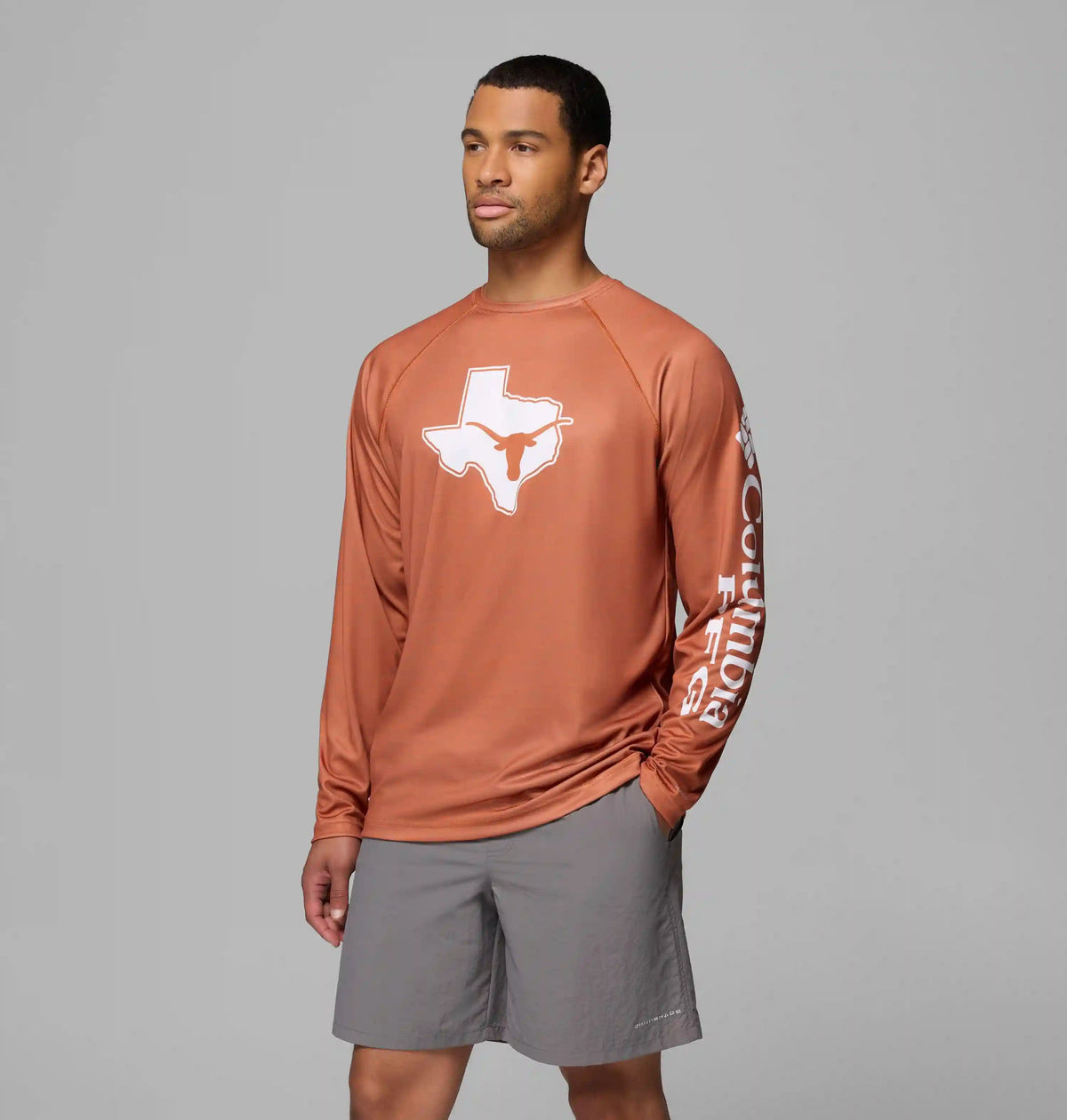Men's Collegiate PFG Terminal Tackle Heather Long Sleeve Shirt - Texas