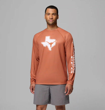 Men's Collegiate PFG Terminal Tackle Heather Long Sleeve Shirt - Texas