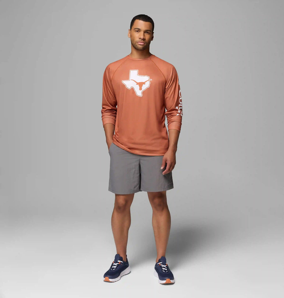 Men's Collegiate PFG Terminal Tackle Heather Long Sleeve Shirt - Texas