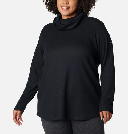Women's Holly Hideaway Waffle Cowl Neck Pullover - Plus Size