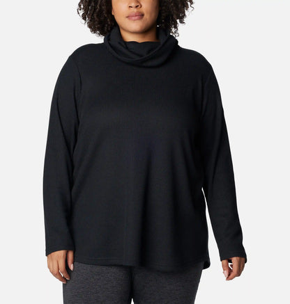 Women's Holly Hideaway Waffle Cowl Neck Pullover - Plus Size