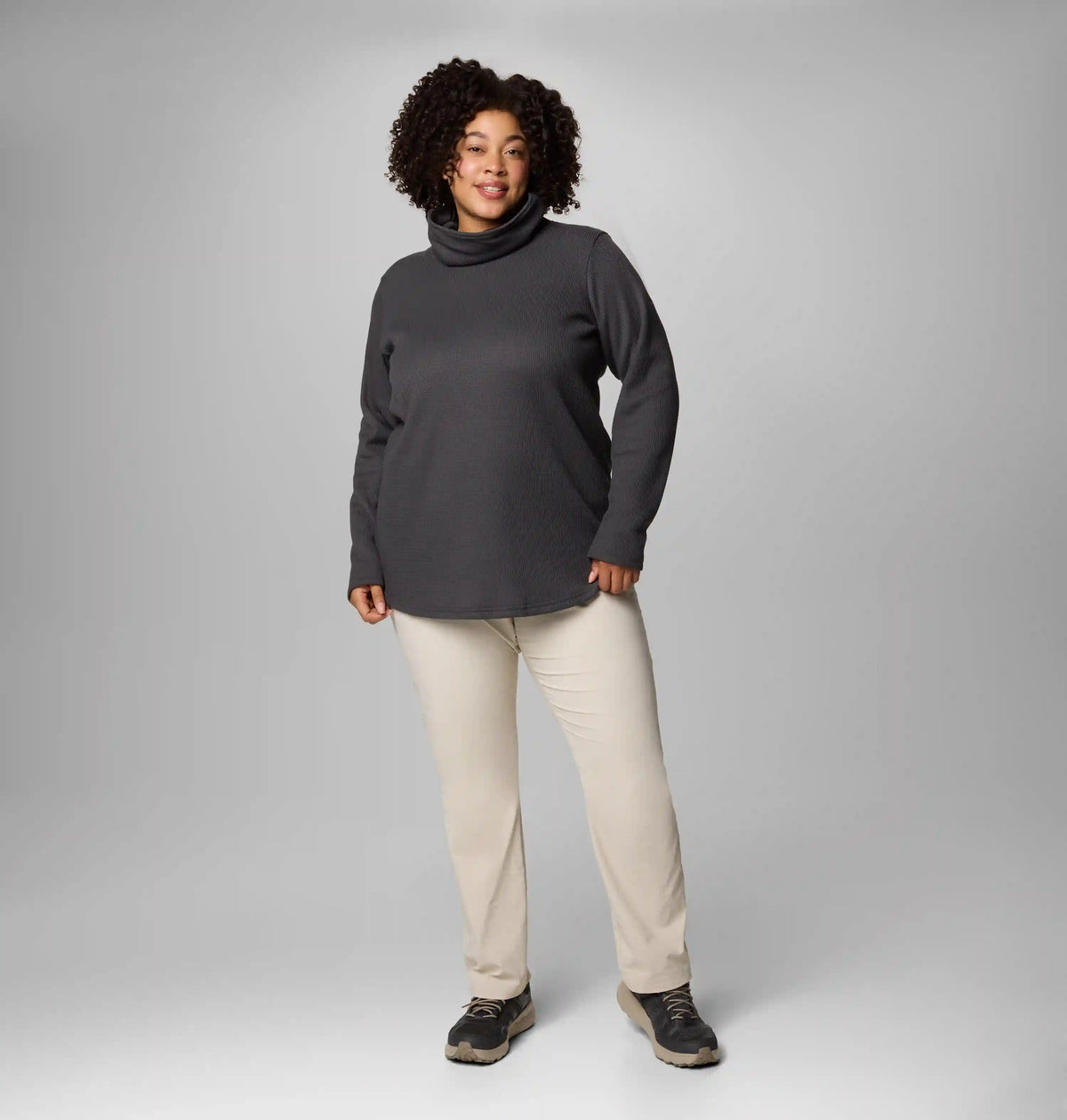 Women's Holly Hideaway Waffle Cowl Neck Pullover - Plus Size