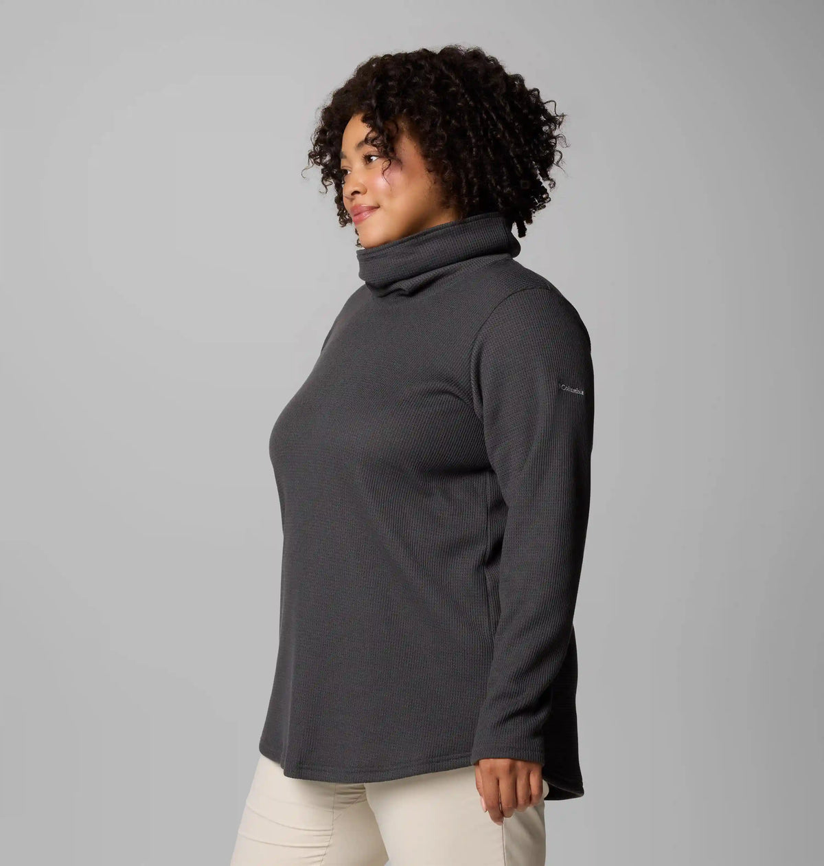 Women's Holly Hideaway Waffle Cowl Neck Pullover - Plus Size