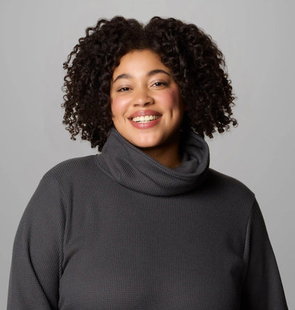 Women's Holly Hideaway Waffle Cowl Neck Pullover - Plus Size